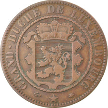 Coin, Luxembourg, William III, 10 Centimes, 1865, Paris, AU(50-53), Bronze