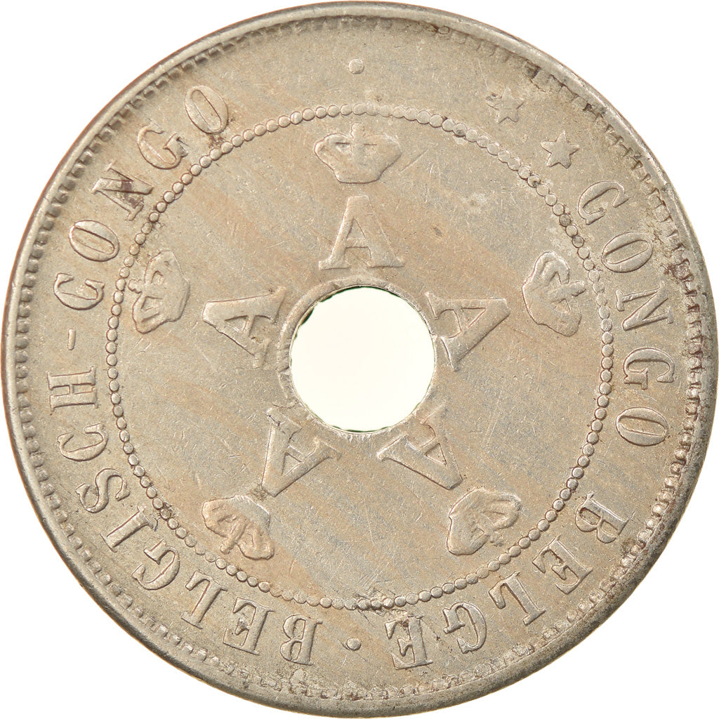 Moneta, Congo belga, 20 Centimes, 1911, BB+, Rame-nichel, KM:19