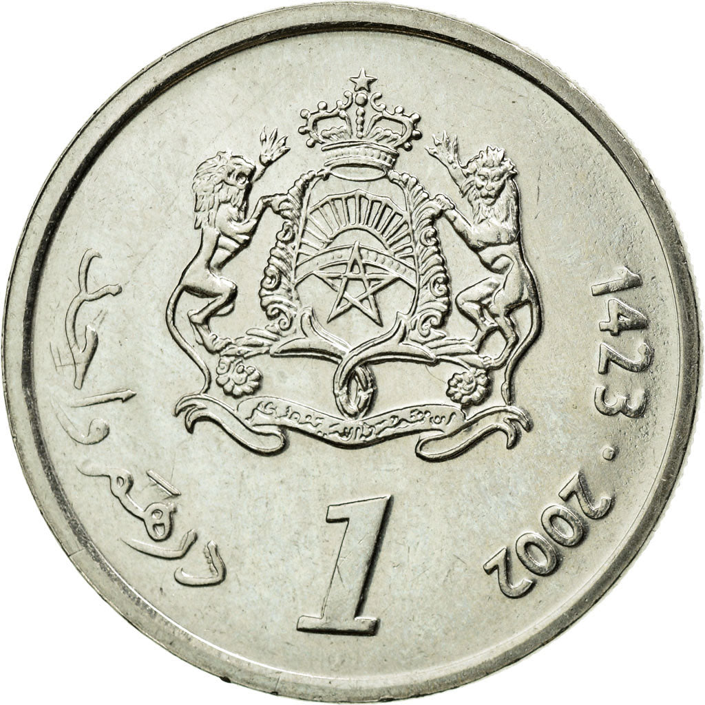 Coin, Morocco, Mohammed VI, Dirham, 2002, AU(55-58), Copper-nickel, KM:117