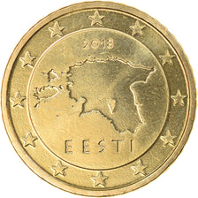 Estónia, 50 Euro Cent, 2018, MS(63), Latão, KM:New