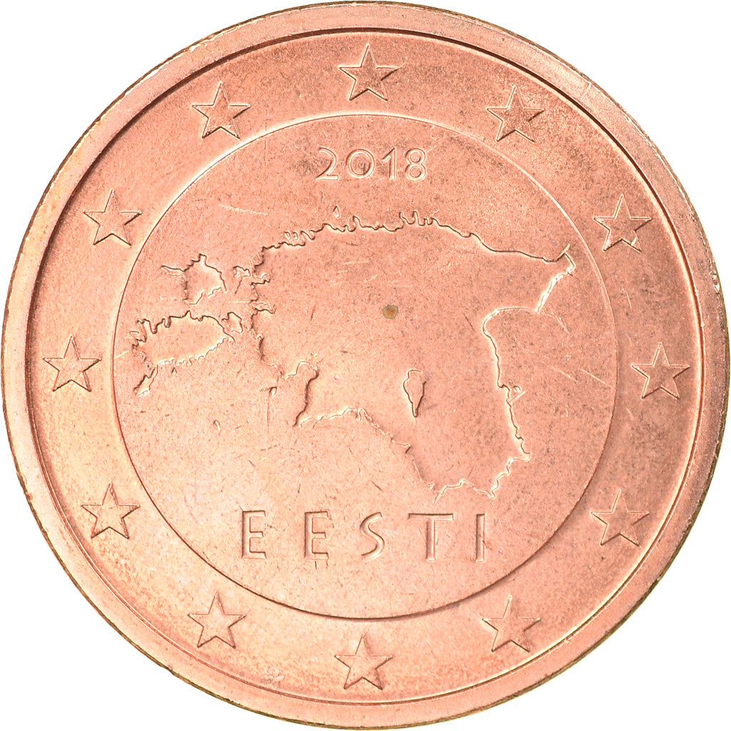 Estonia, 5 Euro Cent, 2018, AU(50-53), Miedź platerowana stalą, KM:New