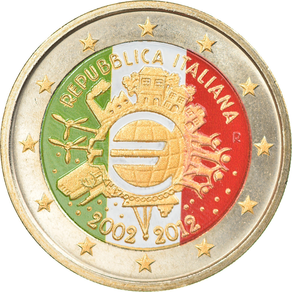 Italy, 2 Euro, 2012, Rome, Colourized, MS(65-70), Bi-Metallic, KM:350