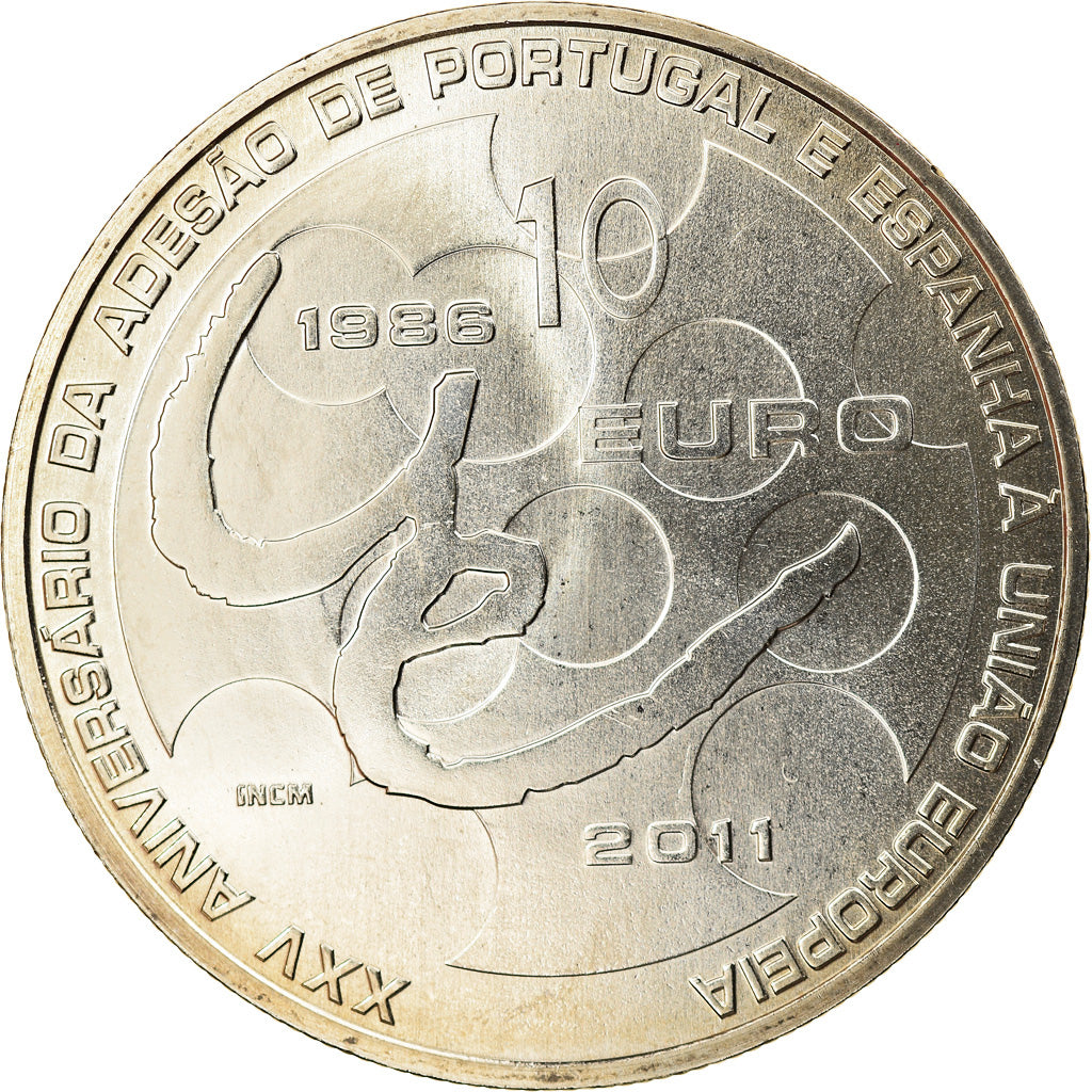 Portugal, 10 Euro, 2011, Lisbon, MS(63), Copper-nickel, KM:808