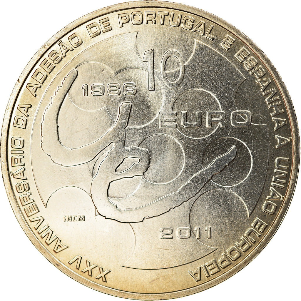Portugal, 10 Euro, 2011, Lisbon, MS(60-62), Copper-nickel, KM:808