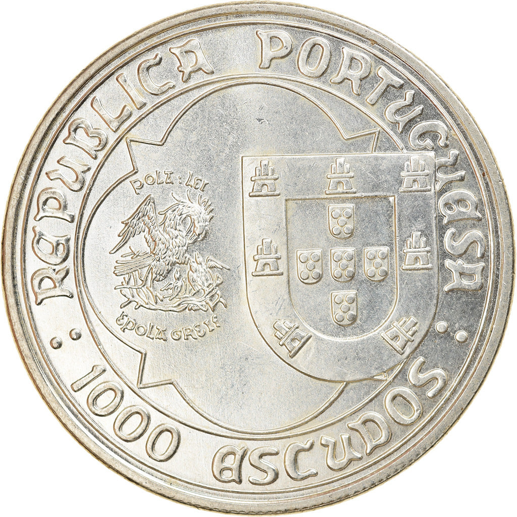 Coin, Portugal, 1000 Escudos, 1995, Lisbon, MS(63), Silver, KM:685