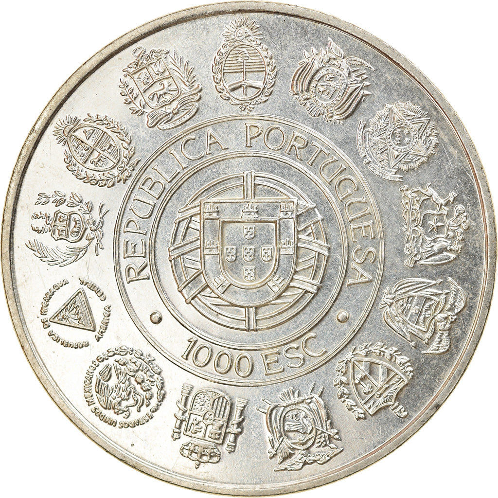 Coin, Portugal, 1000 Escudos, 1992, Lisbon, MS(63), Silver, KM:657