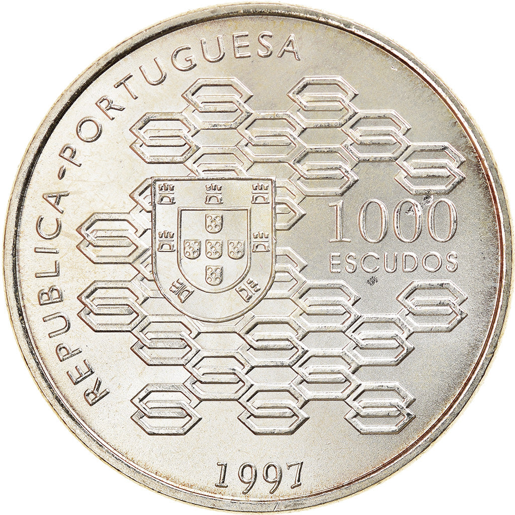 Münze, Portugal, 1000 Escudos, 1997, Lisbon, UNZ, Silber, KM:703
