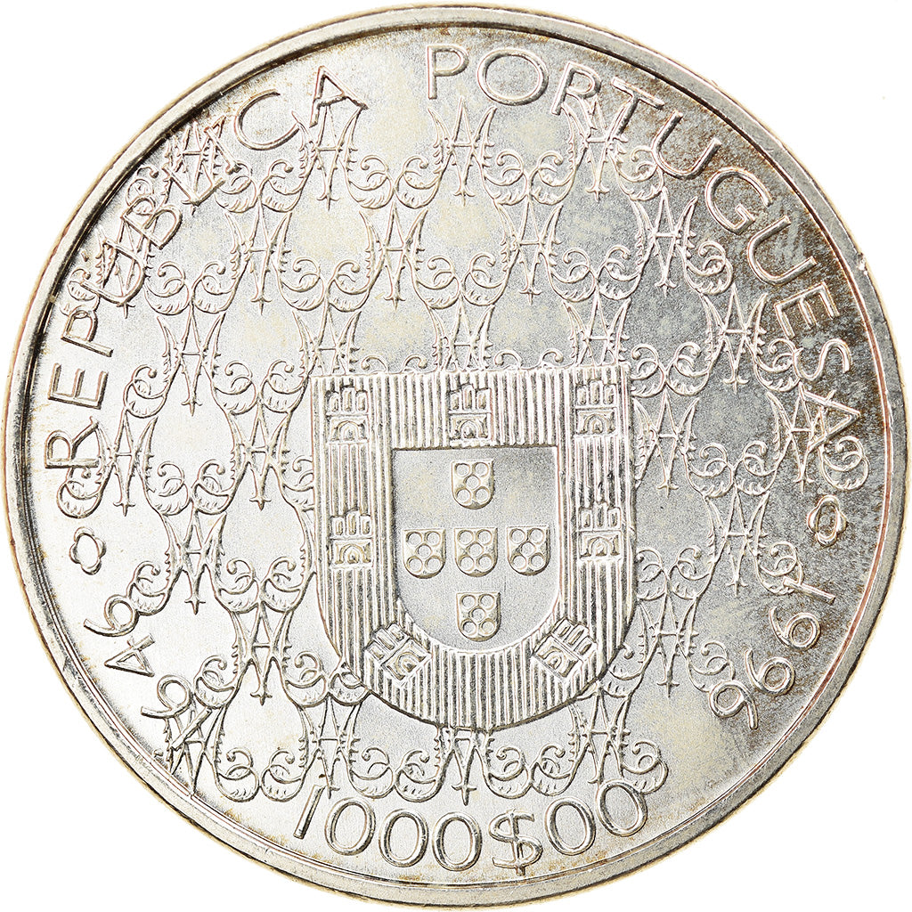 Münze, Portugal, 1000 Escudos, 1996, Lisbon, UNZ, Silber, KM:696