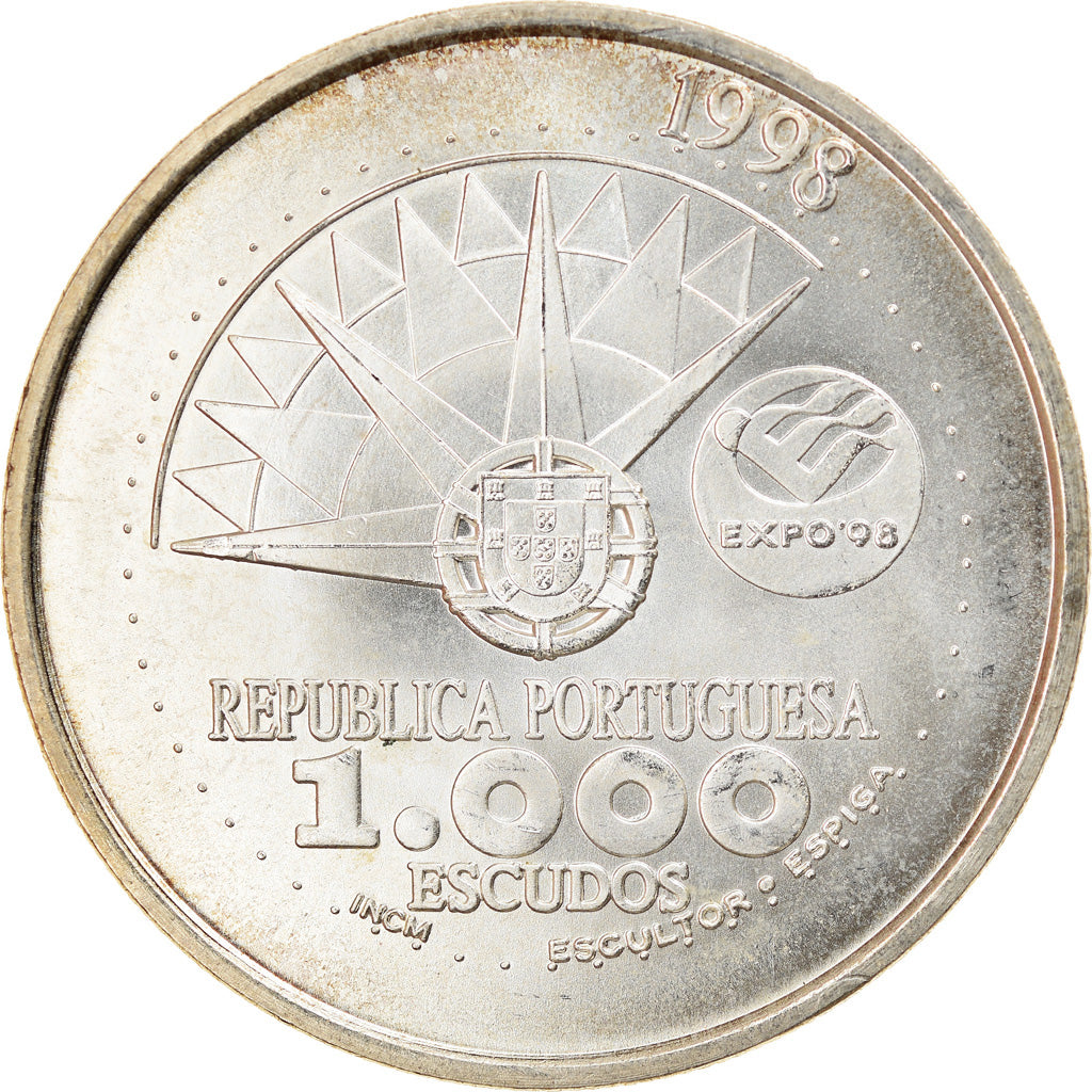 Münze, Portugal, 1000 Escudos, 1998, UNZ, Silber, KM:707