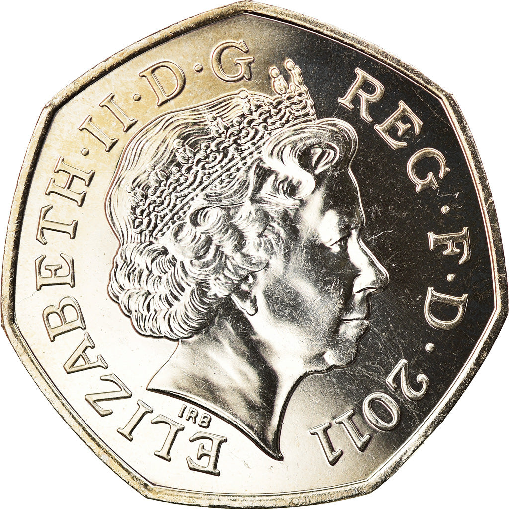 Coin, Great Britain, Elizabeth II, Equestrian, 50 Pence, 2011, British Royal