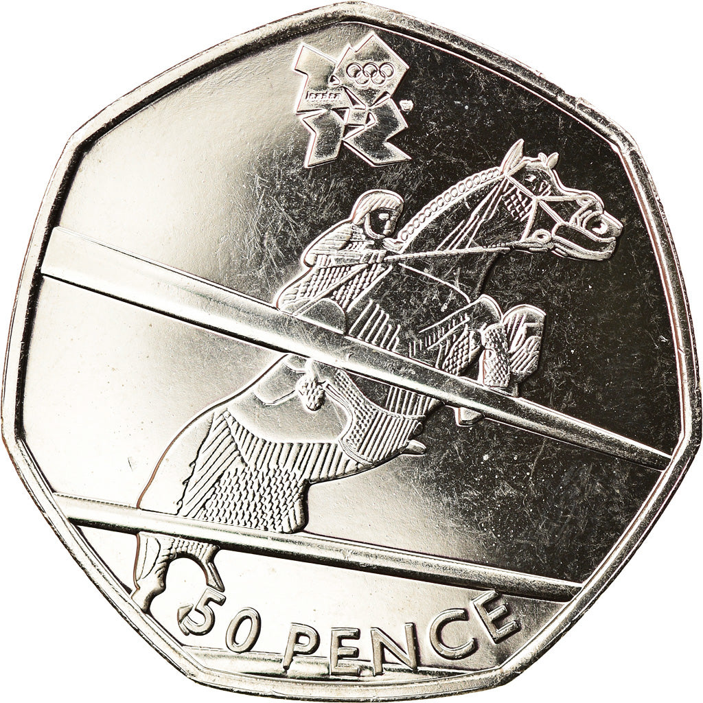 Coin, Great Britain, Elizabeth II, Equestrian, 50 Pence, 2011, British Royal