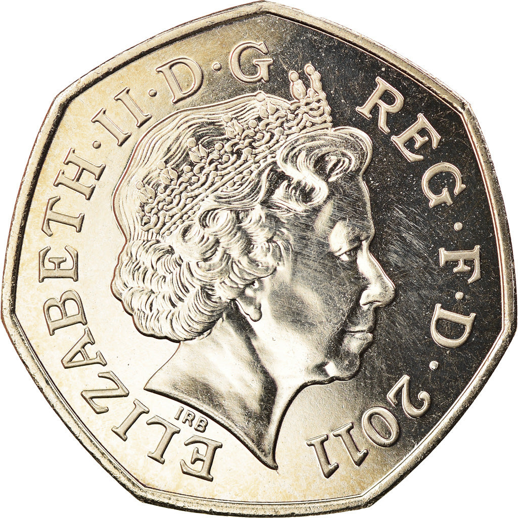 Coin, Great Britain, Elizabeth II, Basketball, 50 Pence, 2011, British Royal
