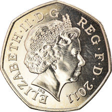 Coin, Great Britain, Elizabeth II, Basketball, 50 Pence, 2011, British Royal