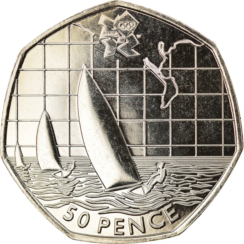 Coin, Great Britain, Elizabeth II, Sailing, 50 Pence, 2011, British Royal Mint