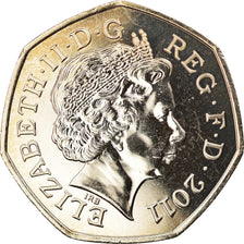 Coin, Great Britain, Elizabeth II, Taekwondo, 50 Pence, 2011, British Royal
