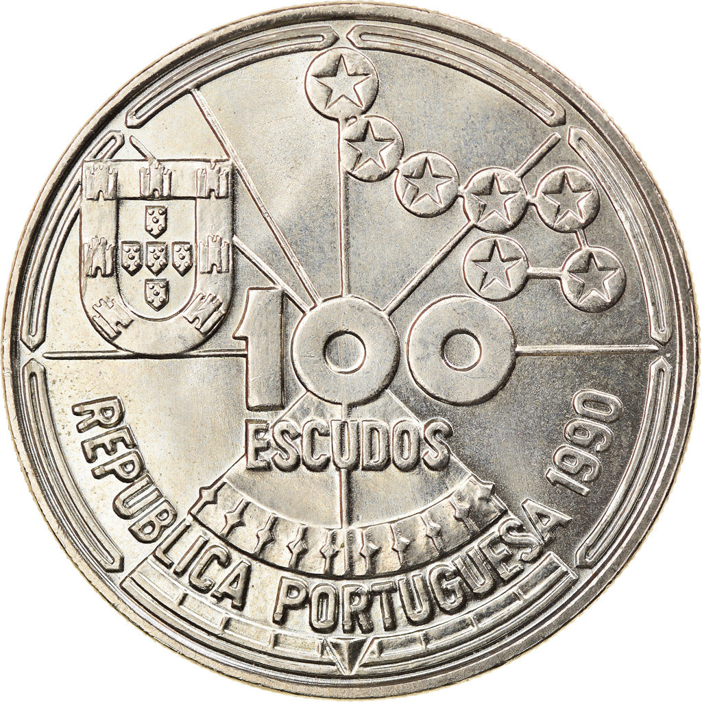 Münze, Portugal, 100 Escudos, 1990, UNZ, Copper-nickel, KM:649