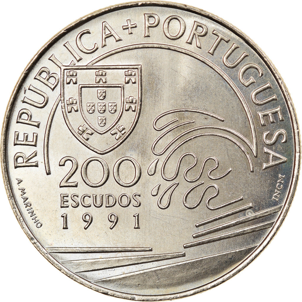 Coin, Portugal, 200 Escudos, 1991, MS(63), Copper-nickel, KM:658