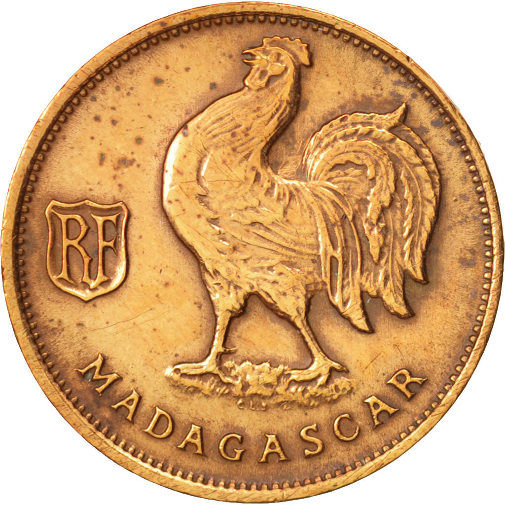 Madagascar, 50 Centimes, 1943, Pretoria, AU(50-53), Bronze, KM:1