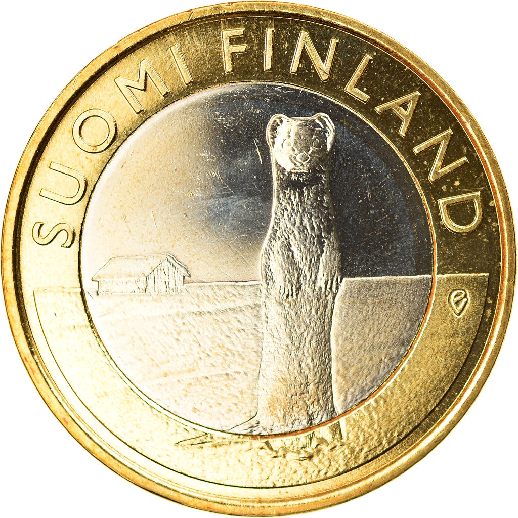 Finland, 5 Euro, L'hermine d'Ostrobotnie, 2015, Vantaa, MS(63), Bi-Metallic