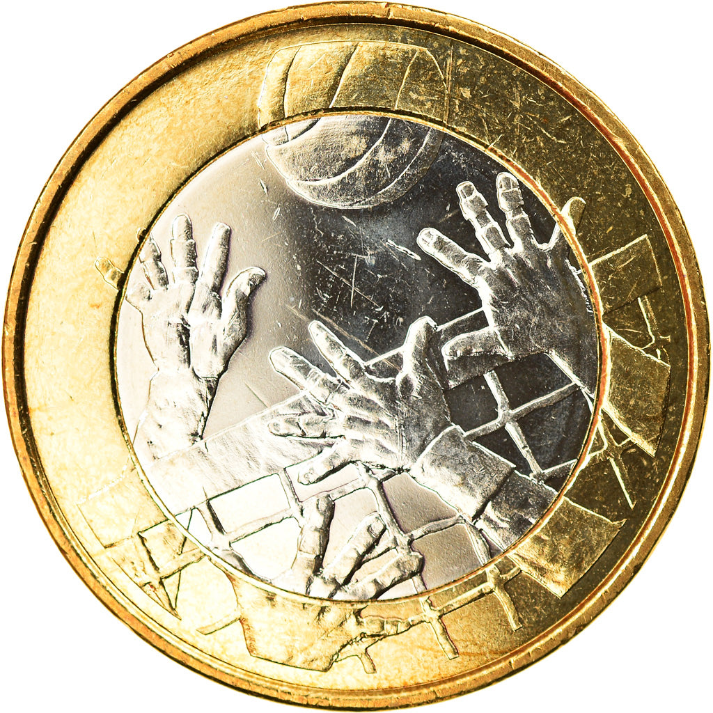 Finland, 5 Euro, Le volley-ball, 2015, Vantaa, MS(63), Bi-Metallic, KM:234