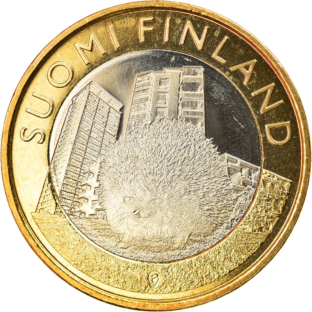 Finlandia, 5 Euro, 2015, MS(63), Bimetaliczny, KM:New