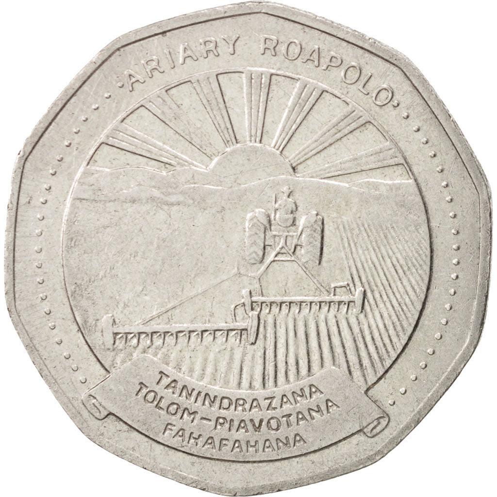 Madagascar, 20 Ariary, 1992, Royal Canadian Mint,EF(40-45),Stainless Steel,KM 19