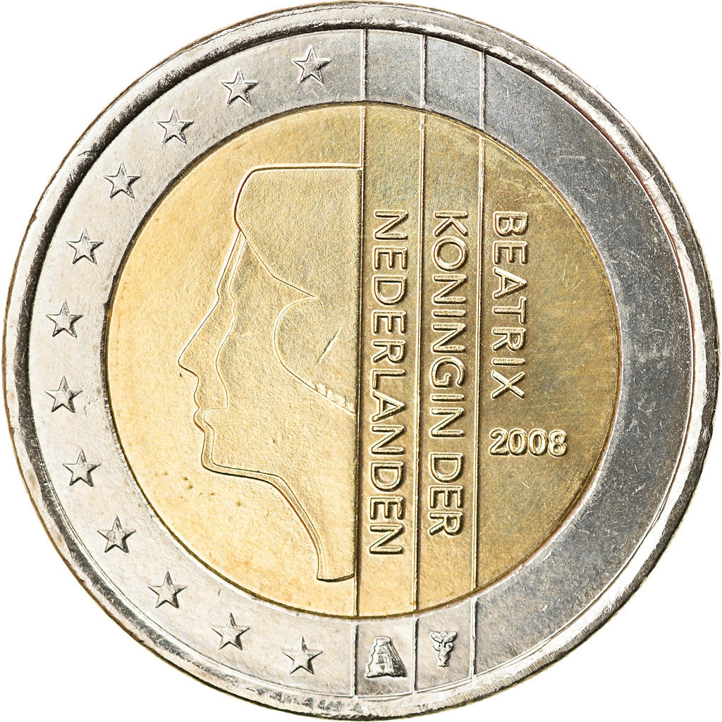 Netherlands, 2 Euro, 2008, Utrecht, AU(55-58), Bi-Metallic, KM:272