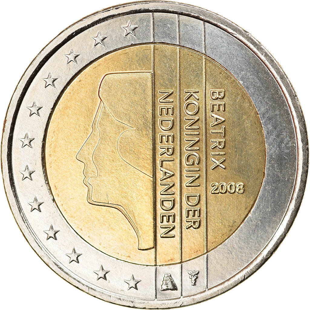 Niederlande, 2 Euro, 2008, Utrecht, VZ, Bi-Metallic, KM:272