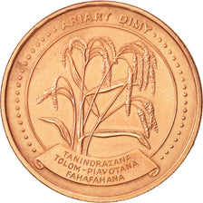 Madagascar, 5 Ariary, 1992, AU(50-53), Copper Plated Steel, KM:17