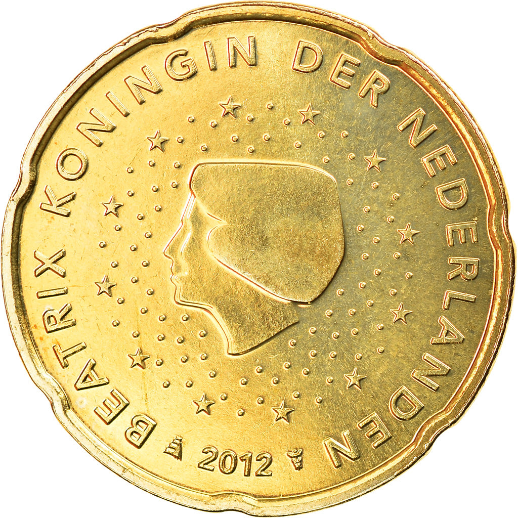 Holandia, 20 Euro Cent, 2012, Utrecht, BU, MS(63), Mosiądz, KM:269