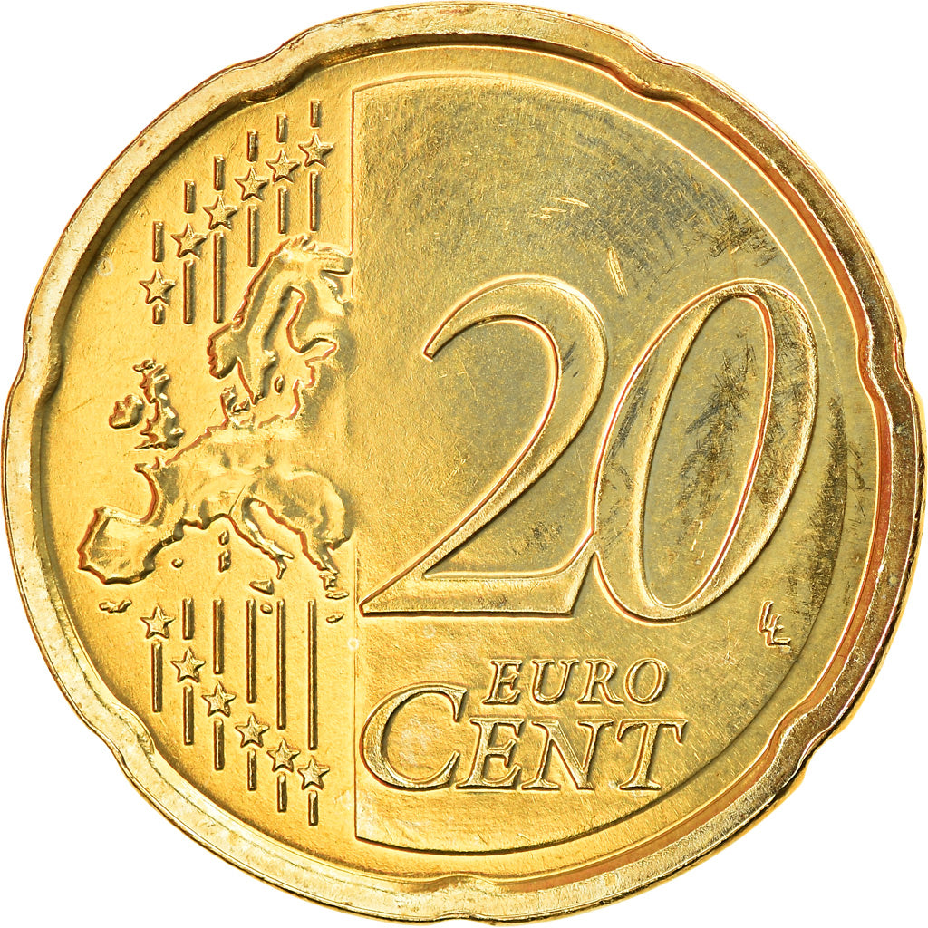 Holandia, 20 Euro Cent, 2012, Utrecht, BU, MS(63), Mosiądz, KM:269