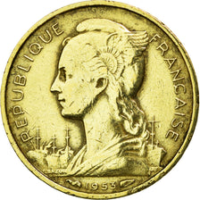 Moneta, Madagascar, 10 Francs, 1953, Paris, EF(40-45), Aluminium-Brąz, KM:6