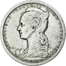 Coin, Madagascar, 2 Francs, 1948, Paris, EF(40-45), Aluminum, KM:4