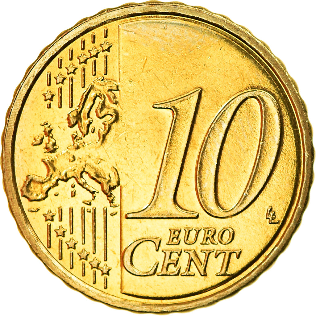 Holandia, 10 Euro Cent, 2015, MS(63), Mosiądz, KM:New