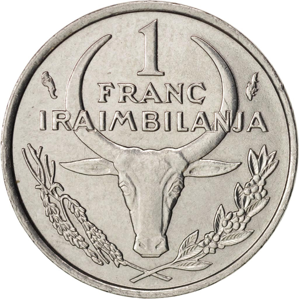 Madagascar, Franc, 1975, Paris, AU(55-58), Stainless Steel, KM:8