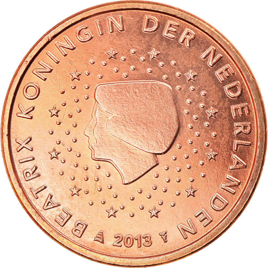 Holandia, Euro Cent, 2013, Utrecht, MS(63), Miedź platerowana stalą, KM:234