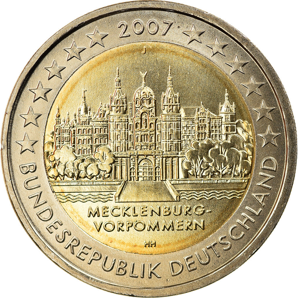 GERMANY - FEDERAL REPUBLIC, 2 Euro, 2007, Hambourg, MS(63), Bi-Metallic, KM:260