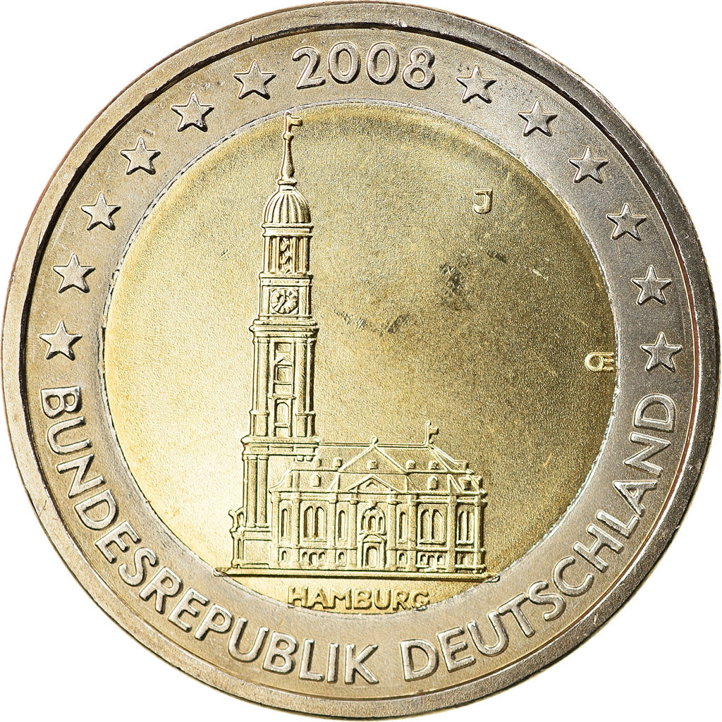 Bundesrepublik Deutschland, 2 Euro, Hambourg, 2008, Hambourg, UNZ, Bi-Metallic