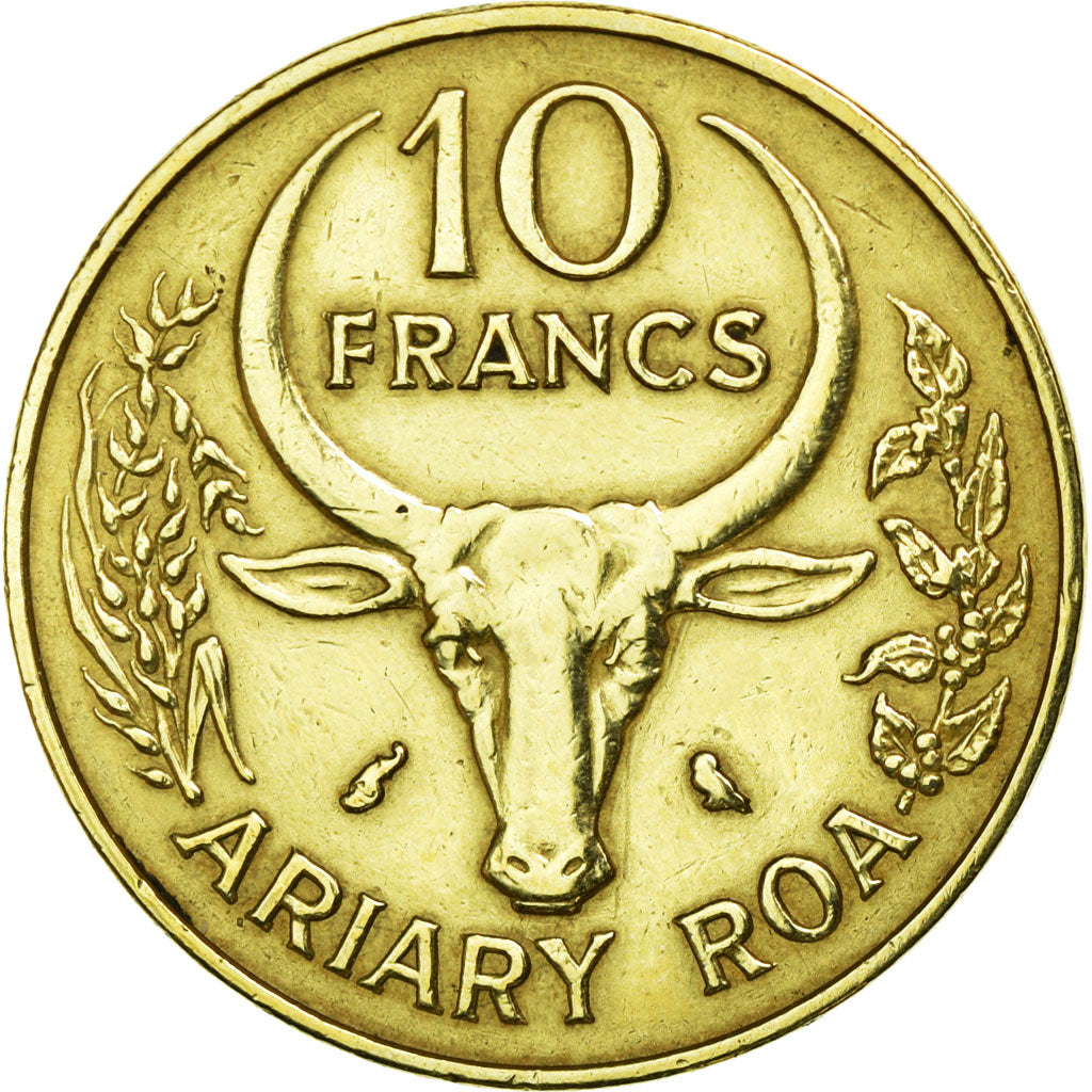 Monnaie, Madagascar, 10 Francs, 2 Ariary, 1972, Paris, SUP, Aluminum-Bronze
