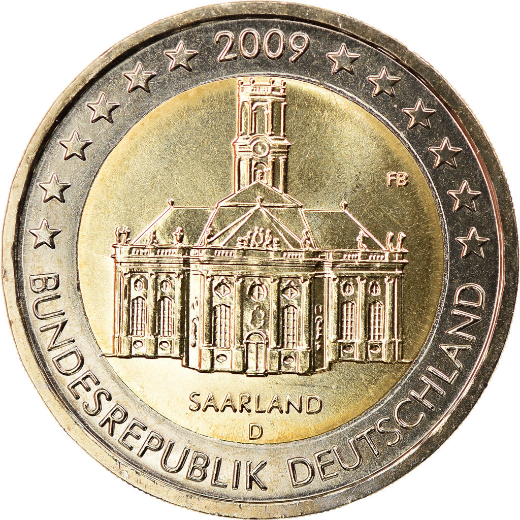 Niemcy - RFN, 2 Euro, 2009, Munich, MS(63), Bimetaliczny, KM:276