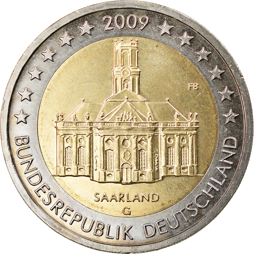 GERMANY - FEDERAL REPUBLIC, 2 Euro, 2009, Karlsruhe, AU(50-53), Bi-Metallic
