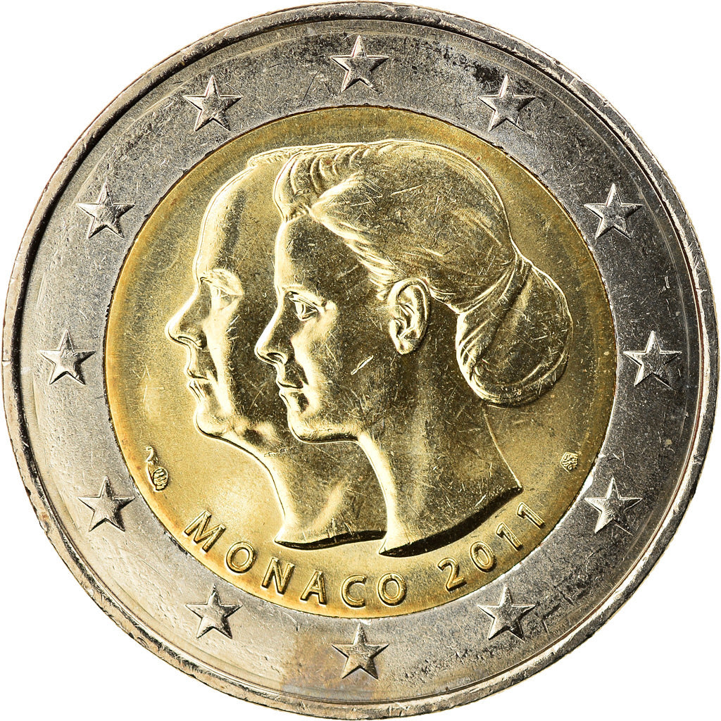 Monaco, 2 Euro, Mariage Princier, 2011, Paris, MS(63), Bi-Metallic