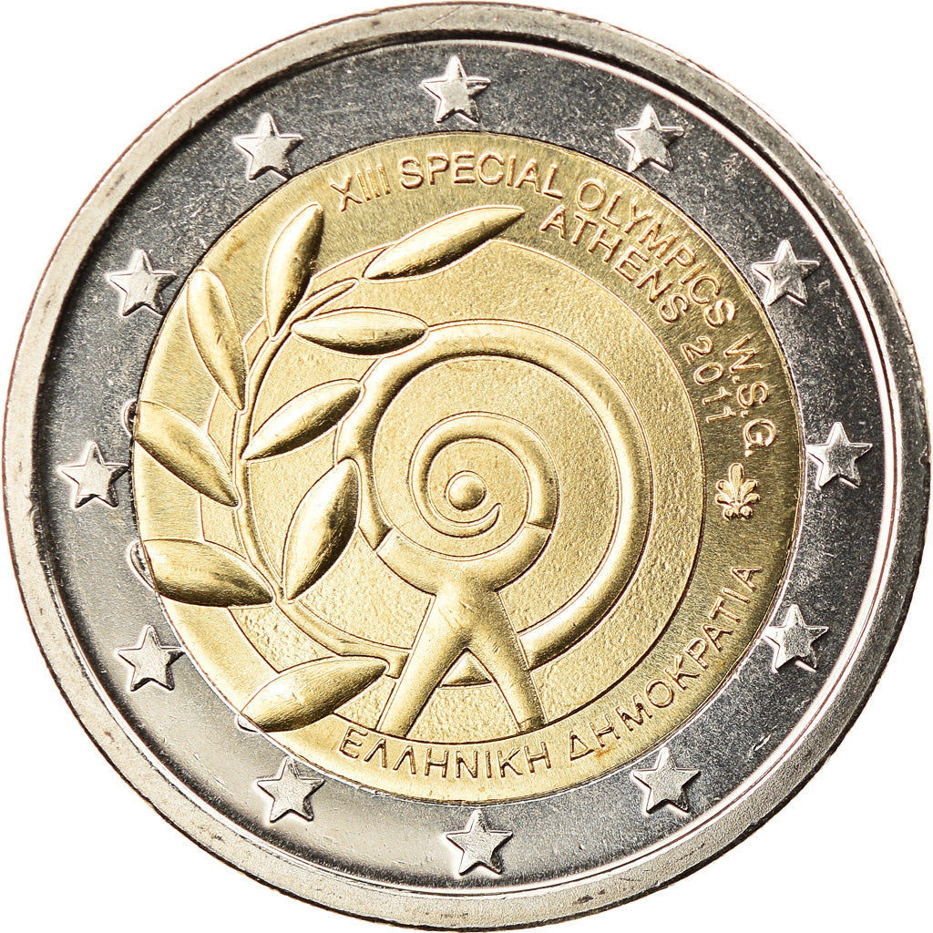 Greece, 2 Euro, Jeux Olympiques d'Athènes, 2011, Athens, MS(63), Bi-Metallic