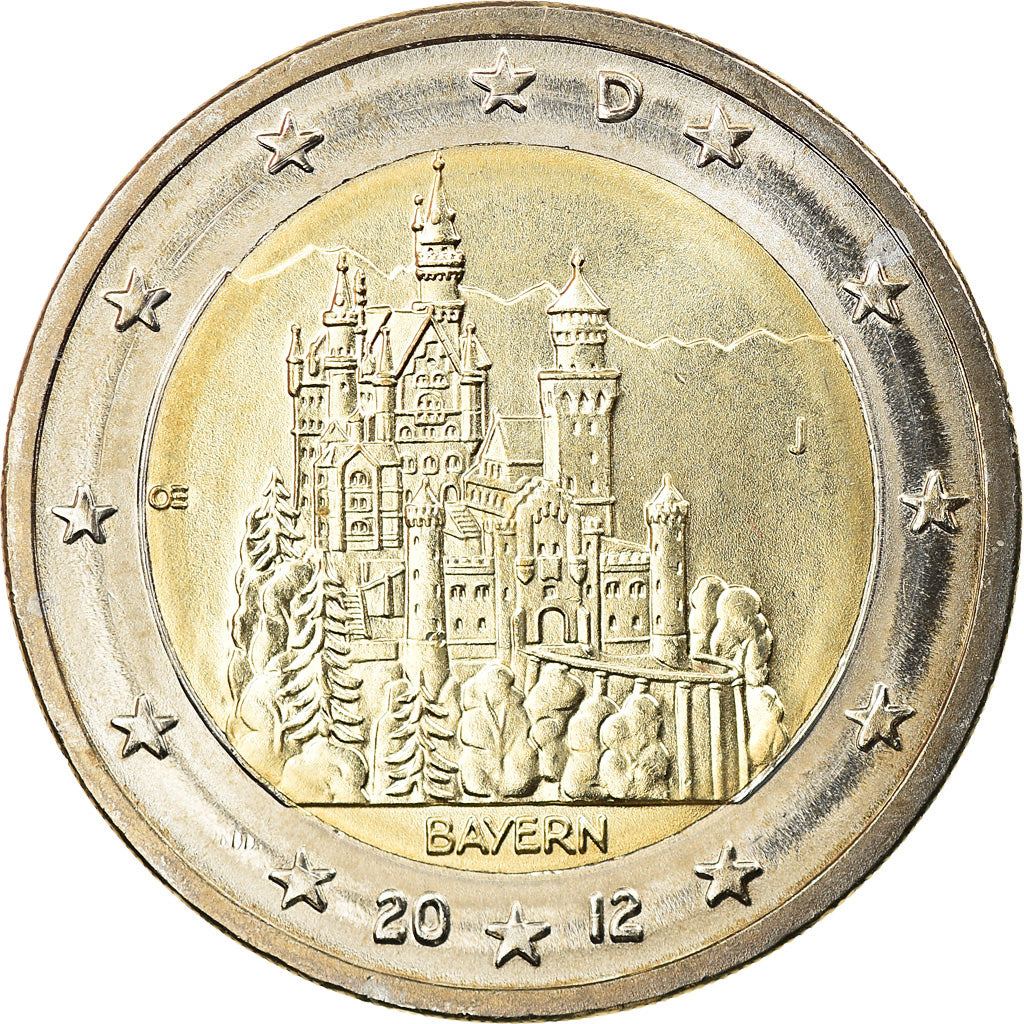 Bundesrepublik Deutschland, 2 Euro, BAYERN, 2012, Hambourg, UNZ, Bi-Metallic
