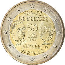 Germany, 2 Euro, Traité de l'Elysée, 2013, Hambourg, MS(63), Bi-Metallic