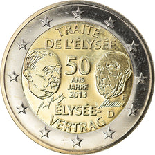Alemania, 2 Euro, Traité de l'Elysée, 2013, Stuttgart, SC, Bimetálico, KM:New