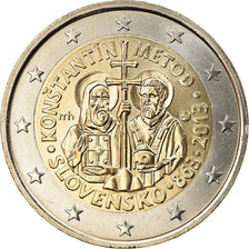 Slovakia, 2 Euro, Cyrille, Methode, 2013, Kremnica, AU(55-58), Bi-Metallic