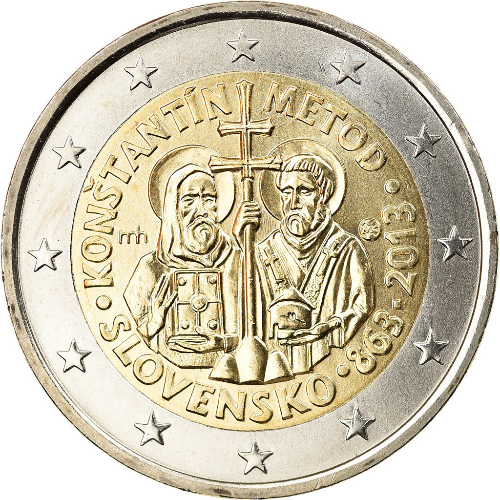 Slovakia, 2 Euro, Cyrille, Methode, 2013, Kremnica, MS(63), Bi-Metallic, KM:128