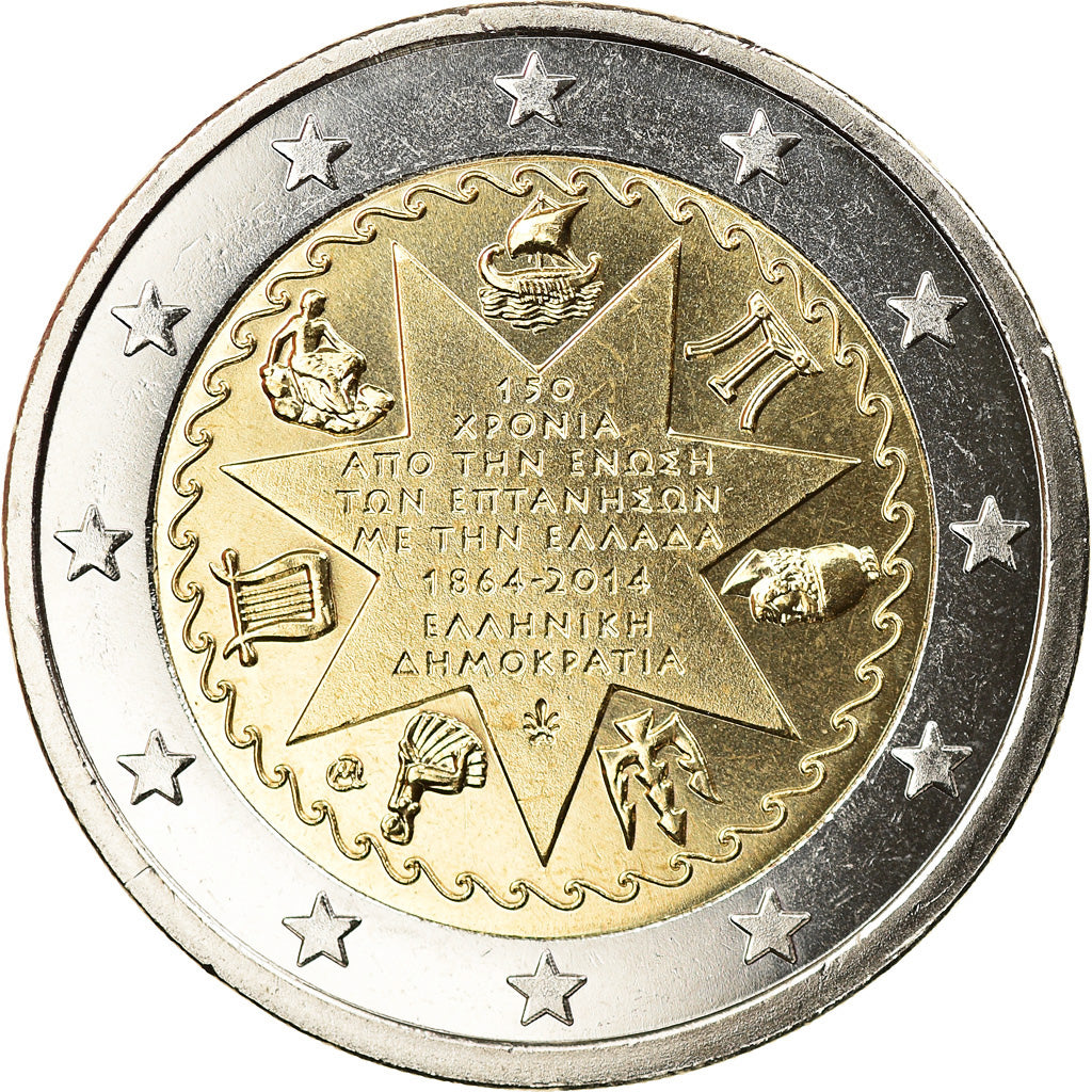 Grecia, 2 Euro, Star, 2014, SPL, Bi-metallico, KM:New