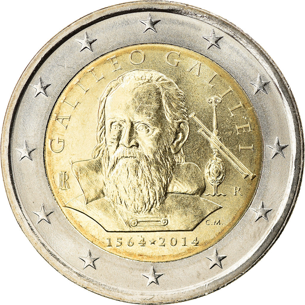Italia, 2 Euro, Galileo Galilei, 2014, SPL, Bi-metallico, KM:New